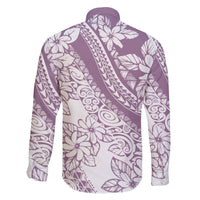 Polynesia Family Matching Mermaid Dress and Hawaiian Shirt Polynesian Tropical Flowers Purple Pastel Vibes LT14 - Polynesian Pride
