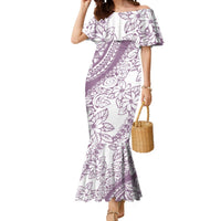 Polynesia Mermaid Dress Polynesian Tropical Flowers Purple Pastel Vibes LT14 Women Purple - Polynesian Pride