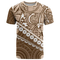 Beige Bula Fiji T Shirt Fijian Language Week Tapa Cloth - Pastel