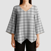 Gray Japanese Palaka Pride Kimono Sleeve Blouse - Polynesian Pride