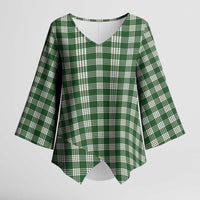 Hunter Green Japanese Palaka Pride Kimono Sleeve Blouse - Polynesian Pride