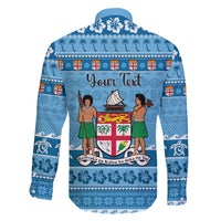 Custom Fiji Christmas Family Matching Short Sleeve Bodycon Dress and Hawaiian Shirt Fijian Tapa Marau na Kerisimasi LT14 - Polynesian Pride