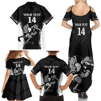 Aotearoa Rugby Custom Family Matching Summer Maxi Dress and Hawaiian Shirt Maori Kiwi - Mascot Style LT14 - Polynesian Pride