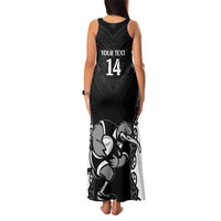 Aotearoa Rugby Custom Family Matching Tank Maxi Dress and Hawaiian Shirt Maori Kiwi - Mascot Style LT14 - Polynesian Pride
