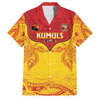 Papua New Guinea Rugby Custom Family Matching Puletasi and Hawaiian Shirt Go Kumuls PNG - Polynesian Pattern LT14 Dad's Shirt - Short Sleeve Yellow - Polynesian Pride