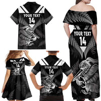 Aotearoa Silver Fern Rugby Custom Family Matching Off Shoulder Maxi Dress and Hawaiian Shirt 2024 Go Kiwi LT14 - Polynesian Pride