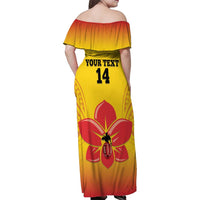 Orchids PNG Rugby Custom Family Matching Off Shoulder Maxi Dress and Hawaiian Shirt Go Champions Papua New Guinea LT14 - Polynesian Pride