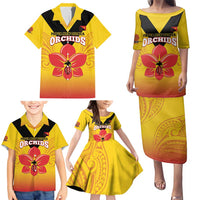 Orchids PNG Rugby Custom Family Matching Puletasi and Hawaiian Shirt Go Champions Papua New Guinea LT14 - Polynesian Pride