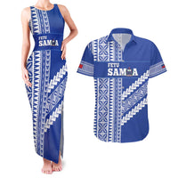 Fetu Samoa Rugby Custom Couples Matching Tank Maxi Dress and Hawaiian Shirt Siapo Pattern - Sporty Style