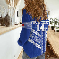 Fetu Samoa Rugby Custom Women Casual Shirt Siapo Pattern - Sporty Style