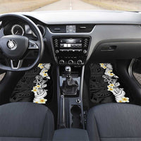 Black Samoa Tattoo Car Mats Plumeria Samoan Ocean Tatau Pattern - Polynesian Pride