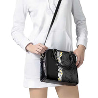 Black Samoa Tattoo Shoulder Handbag Plumeria Samoan Ocean Tatau Pattern - Polynesian Pride