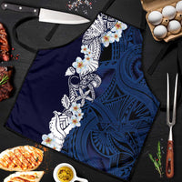 Blue Samoa Tattoo Apron Plumeria Samoan Ocean Tatau Pattern - Polynesian Pride