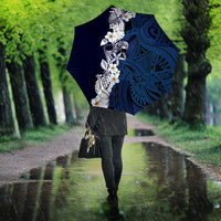 Blue Samoa Tattoo Umbrella Plumeria Samoan Ocean Tatau Pattern LT14 - Polynesian Pride