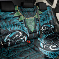 Aotearoa Pounamu Niho Back Car Seat Cover Silver Fern Mix Maori Pattern - Turquoise LT14 - Polynesian Pride