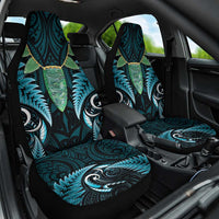 Aotearoa Pounamu Niho Car Seat Cover Silver Fern Mix Maori Pattern - Turquoise LT14 One Size Turquoise - Polynesian Pride