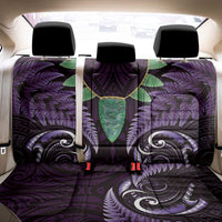 Aotearoa Pounamu Niho Back Car Seat Cover Silver Fern Mix Maori Pattern - Purple LT14 - Polynesian Pride