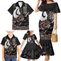 Aotearoa Hei Matau Family Matching Mermaid Dress and Hawaiian Shirt Haka Kiwi Mix Maori Mangopare LT14 - Polynesian Pride