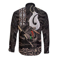 Aotearoa Hei Matau Long Sleeve Button Shirt Haka Kiwi Mix Maori Mangopare LT14 - Polynesian Pride