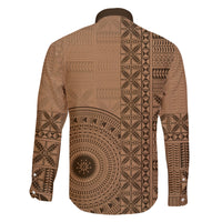 Fakaalofa Lahi Atu Niue Family Matching Short Sleeve Bodycon Dress and Hawaiian Shirt Vintage Hiapo Pattern Brown Version LT14 - Polynesian Pride