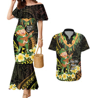 Hawaii Saint Patrick's Day Couples Matching Mermaid Dress and Hawaiian Shirt Ukulele Leprechaun Hau'Oli Maoli Oe! LT14 Reggae - Polynesian Pride