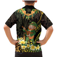 Hawaii Saint Patrick's Day Family Matching Mermaid Dress and Hawaiian Shirt Ukulele Leprechaun Hau'Oli Maoli Oe! LT14 - Polynesian Pride