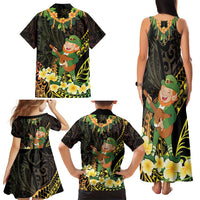 Hawaii Saint Patrick's Day Family Matching Tank Maxi Dress and Hawaiian Shirt Ukulele Leprechaun Hau'Oli Maoli Oe! LT14 - Polynesian Pride