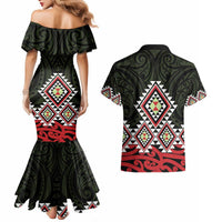 Kia Ora Aotearoa Couples Matching Mermaid Dress and Hawaiian Shirt 2025 Pasifika Maori Taniko Motifs LT14 - Polynesian Pride