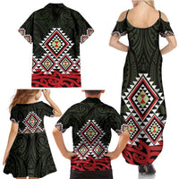 Kia Ora Aotearoa Family Matching Summer Maxi Dress and Hawaiian Shirt 2025 Pasifika Maori Taniko Motifs LT14 - Polynesian Pride