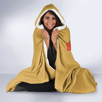 Japanese Geisha Koi Fish Hooded Blanket Cherry Blossoms Yellow Seigaiha Pattern - Polynesian Pride