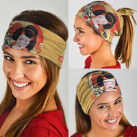 Japanese Geisha Koi Fish Neck Gaiter Cherry Blossoms Yellow Seigaiha Pattern - Polynesian Pride