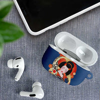 Japanese Geisha Koi Fish AirPods Case Cherry Blossoms Blue Seigaiha Pattern - Polynesian Pride