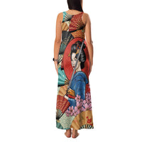 Japanese Geisha Katana Family Matching Tank Maxi Dress and Hawaiian Shirt Japan Sensu Seigaiha Pattern LT14 - Polynesian Pride