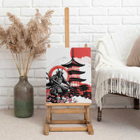 Japanese Samurai Warrior Enso Canvas Wall Art Japan Pagoda Sakura Watercolor - Polynesian Pride