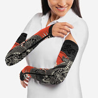Japanese Dragon Katana Enso Arm Sleeves Japan Pagoda Seamless Cloud - Polynesian Pride