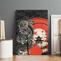 Japanese Dragon Katana Enso Canvas Wall Art Japan Pagoda Seamless Cloud - Polynesian Pride