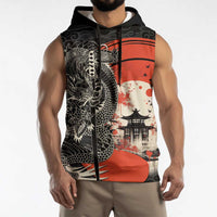 Japanese Dragon Katana Enso Sleeveless Hoodie Japan Pagoda Seamless Cloud - Polynesian Pride