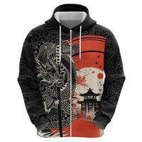 Japanese Dragon Katana Enso Zip Hoodie Japan Pagoda Seamless Cloud - Polynesian Pride