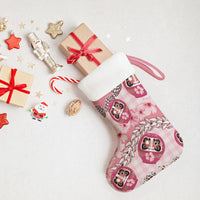 Japanese Daruma Doll Palaka Christmas Stocking Cherry Blossoms With Shell Lei