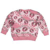 Japanese Daruma Doll Palaka Kid Ugly Christmas Sweater Cherry Blossoms With Shell Lei