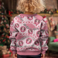 Japanese Daruma Doll Palaka Kid Ugly Christmas Sweater Cherry Blossoms With Shell Lei
