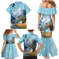 New Zealand South Island Family Matching Mermaid Dress and Hawaiian Shirt Te Waipounamu Aoraki Kea Bird LT14 - Polynesian Pride