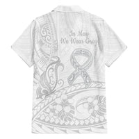 Polynesia Brain Cancer Awareness Family Matching Tank Maxi Dress and Hawaiian Shirt In May We Wear Grey LT14 - Polynesian Pride