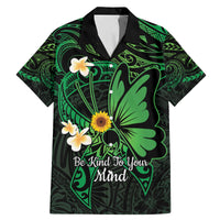 Polynesia Mental Health Awareness Family Matching Mermaid Dress and Hawaiian Shirt Green Ribbon Be Kind To Your Mind LT14 Dad's Shirt - Short Sleeve Green - Polynesian Pride