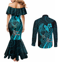 Polynesia World Ovarian Cancer Day Couples Matching Mermaid Dress and Long Sleeve Button Shirt You Matter Polynesian Women