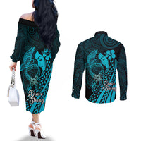 Polynesia World Ovarian Cancer Day Couples Matching Off The Shoulder Long Sleeve Dress and Long Sleeve Button Shirt You Matter Polynesian Women LT14 - Polynesian Pride
