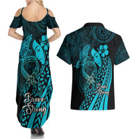Polynesia World Ovarian Cancer Day Couples Matching Summer Maxi Dress and Hawaiian Shirt You Matter Polynesian Women LT14 - Polynesian Pride