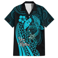 Polynesia World Ovarian Cancer Day Family Matching Off Shoulder Maxi Dress and Hawaiian Shirt You Matter Polynesian Women LT14 Dad's Shirt - Short Sleeve Teal - Polynesian Pride