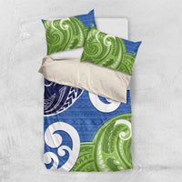Southland New Zealand Bedding Set Maori Koru Flag Color LT14 US Twin 172cm x 218cm Blue - Polynesian Pride