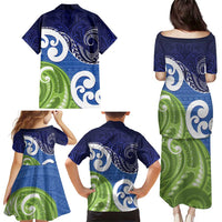 Southland New Zealand Family Matching Puletasi and Hawaiian Shirt Maori Koru Flag Color LT14 - Polynesian Pride